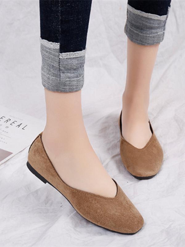 Simple Comfortable Square Head Suede 