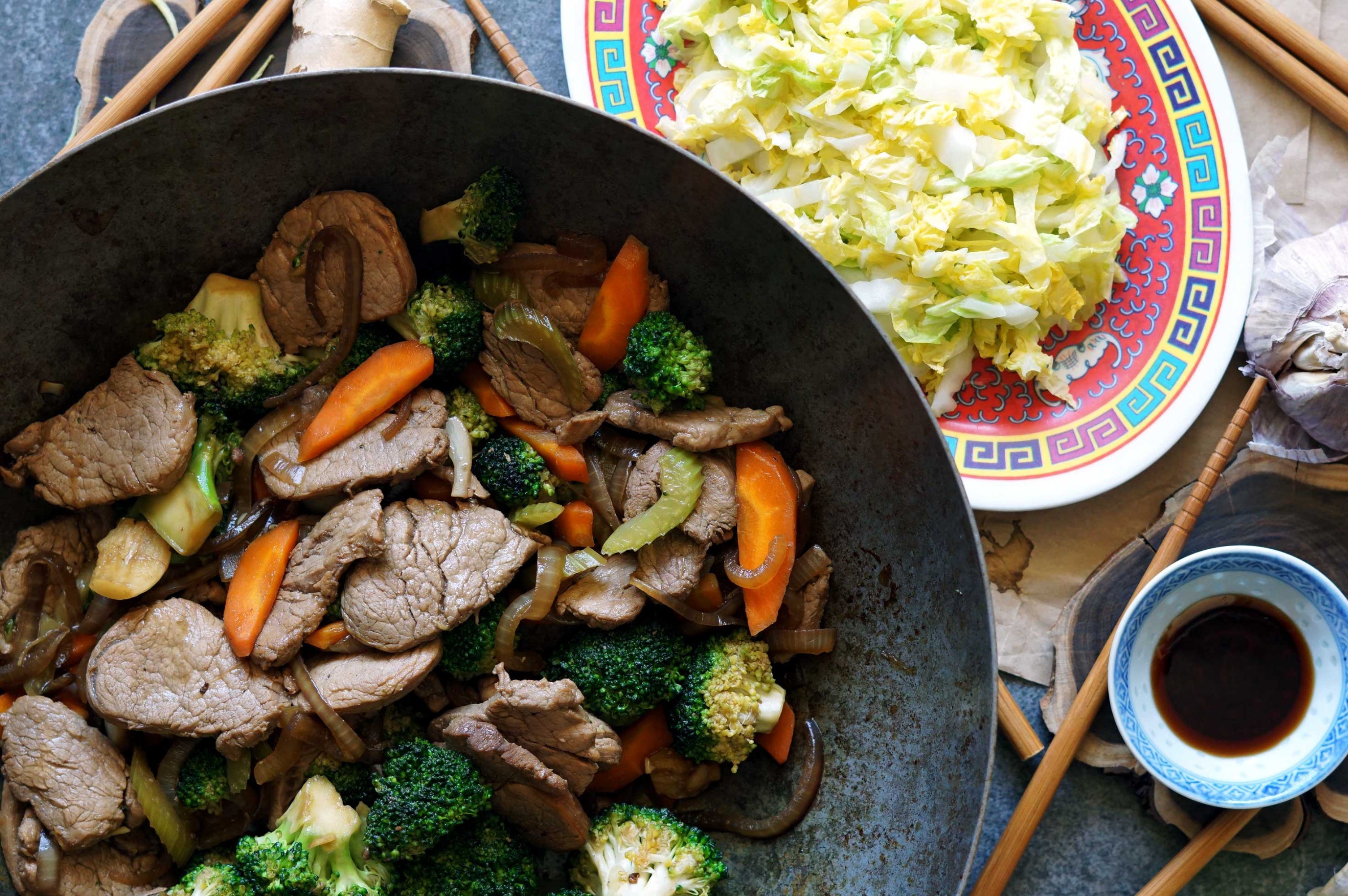 Pork Chow Mein with Cabbage