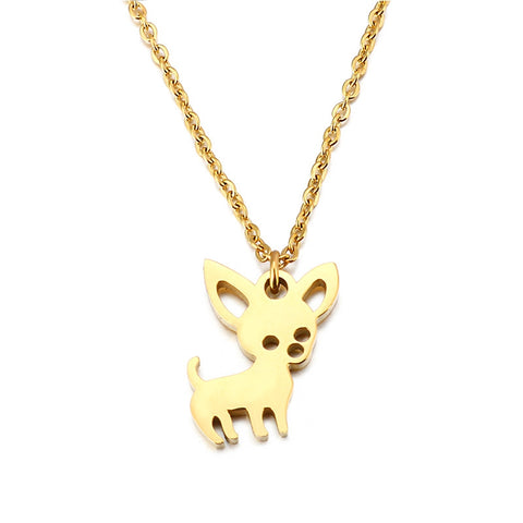  Blu Spot Inc. Golden Chihuahua Stainless Steel Necklace