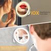 Image of 10x Magnifying Makeup Cosmetic Beauty Bathroom Mirror with LED Light 360° Spin