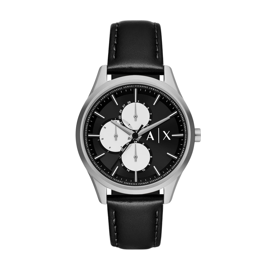 Armani Exchange The Watch Chronograph House Gift Watch Leather Set Black Men\'s –