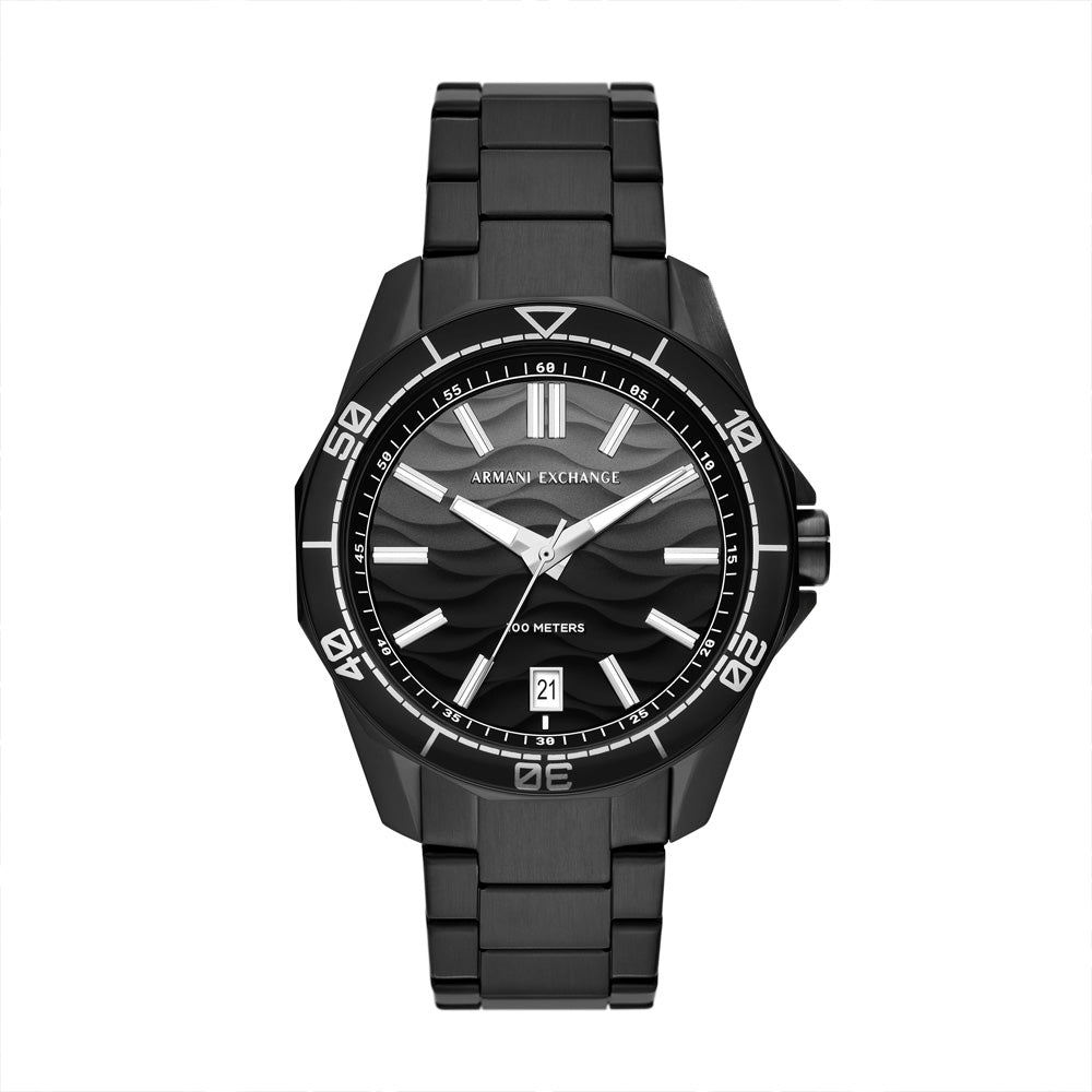 Armani Exchange Men's Automatic Quartz Three-Hand Date Black Stainless –  The Watch House