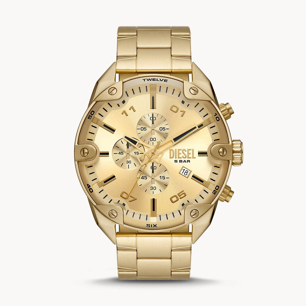 DIESEL MR. DADDY 2.0 CHRONOGRAPH GOLD-TONE STAINLESS STEEL WATCH – The  Watch House