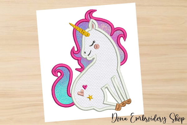 Download Happy Unicorn Applique Embroidery Design