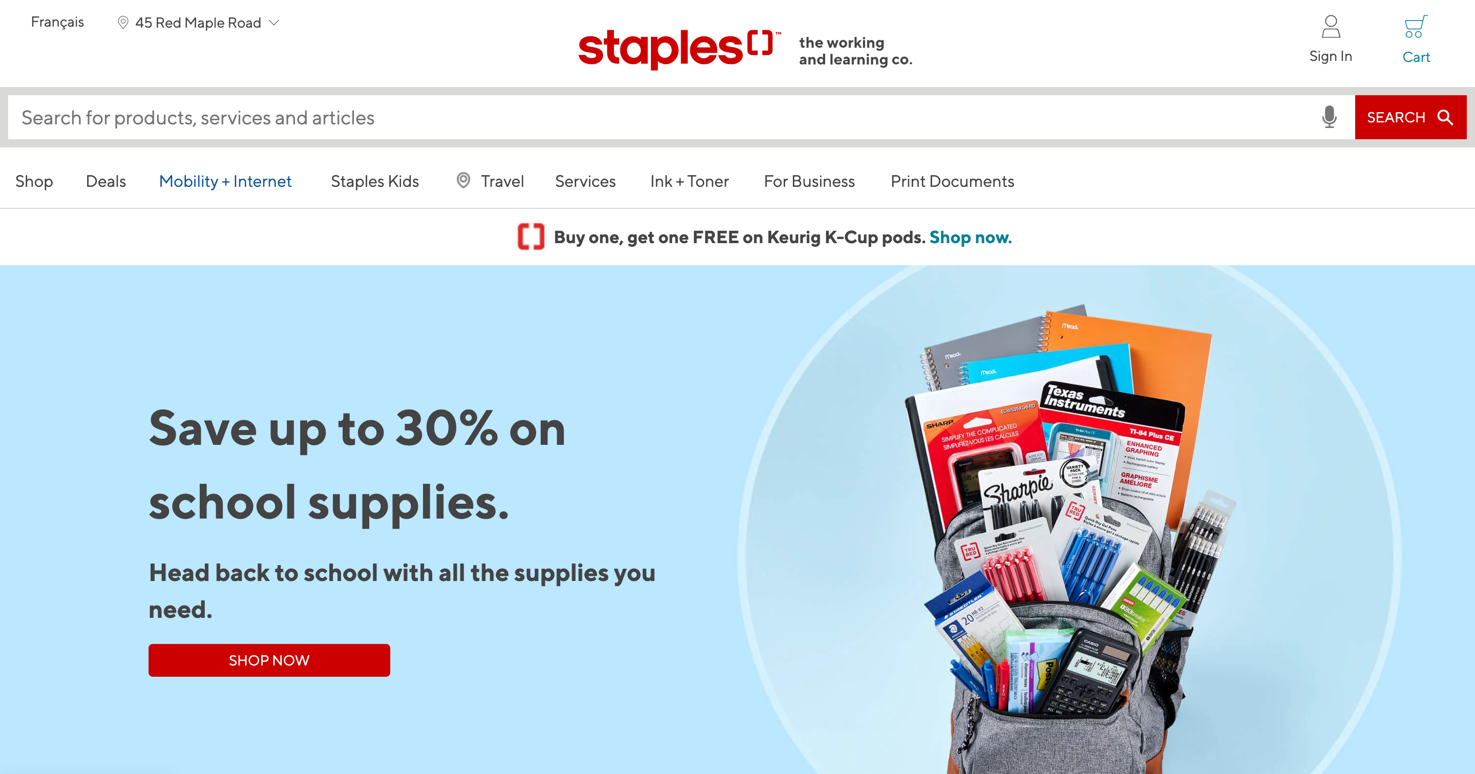 tienda en línea staples canadá