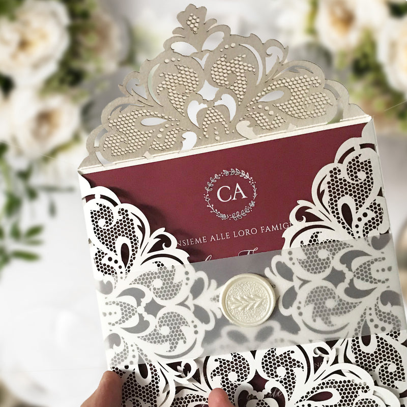 DIY Luxury Kit for Laser Cut Wedding Invitation with