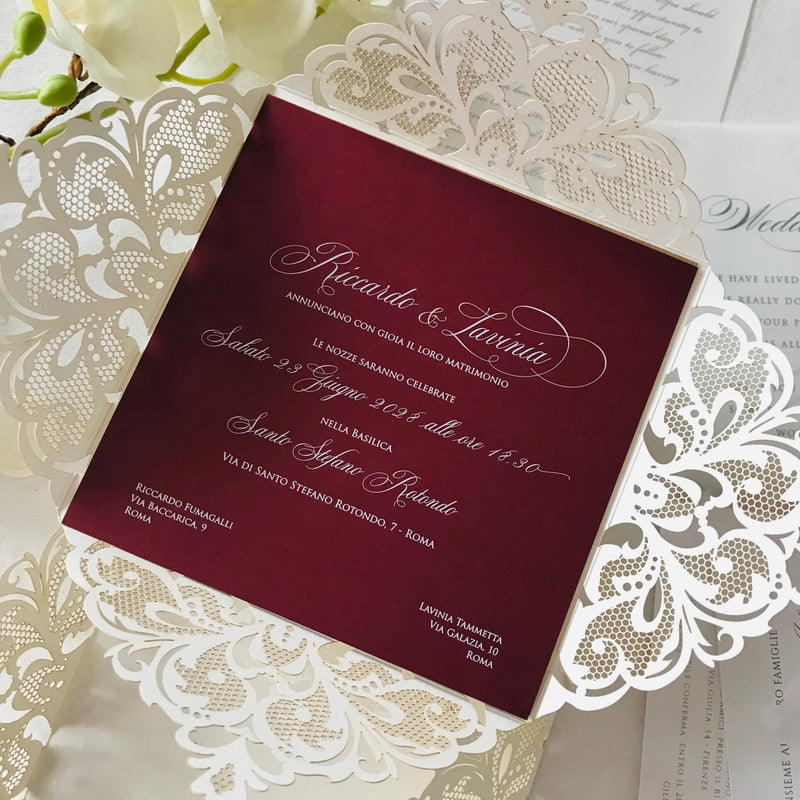 DIY Luxury Kit for Laser Cut Wedding Invitation with Vellum Band and W
– Cartalia