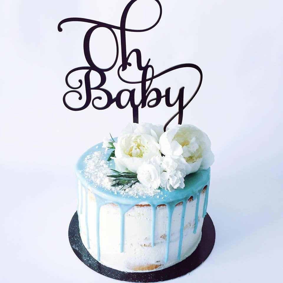 Oh Baby Baby Shower And Christinging Wooden Cake Topper Cartalia