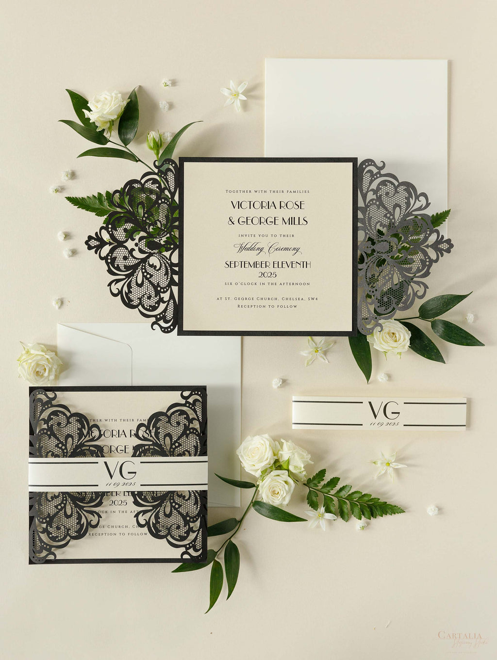 Vine Monogram Acrylic Invitation Suite – The Extra Detail