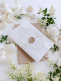 Cupid's Amore Classic Wax Seal Envelope Fold Folder in White with Satin  Ribbon and Gold Details