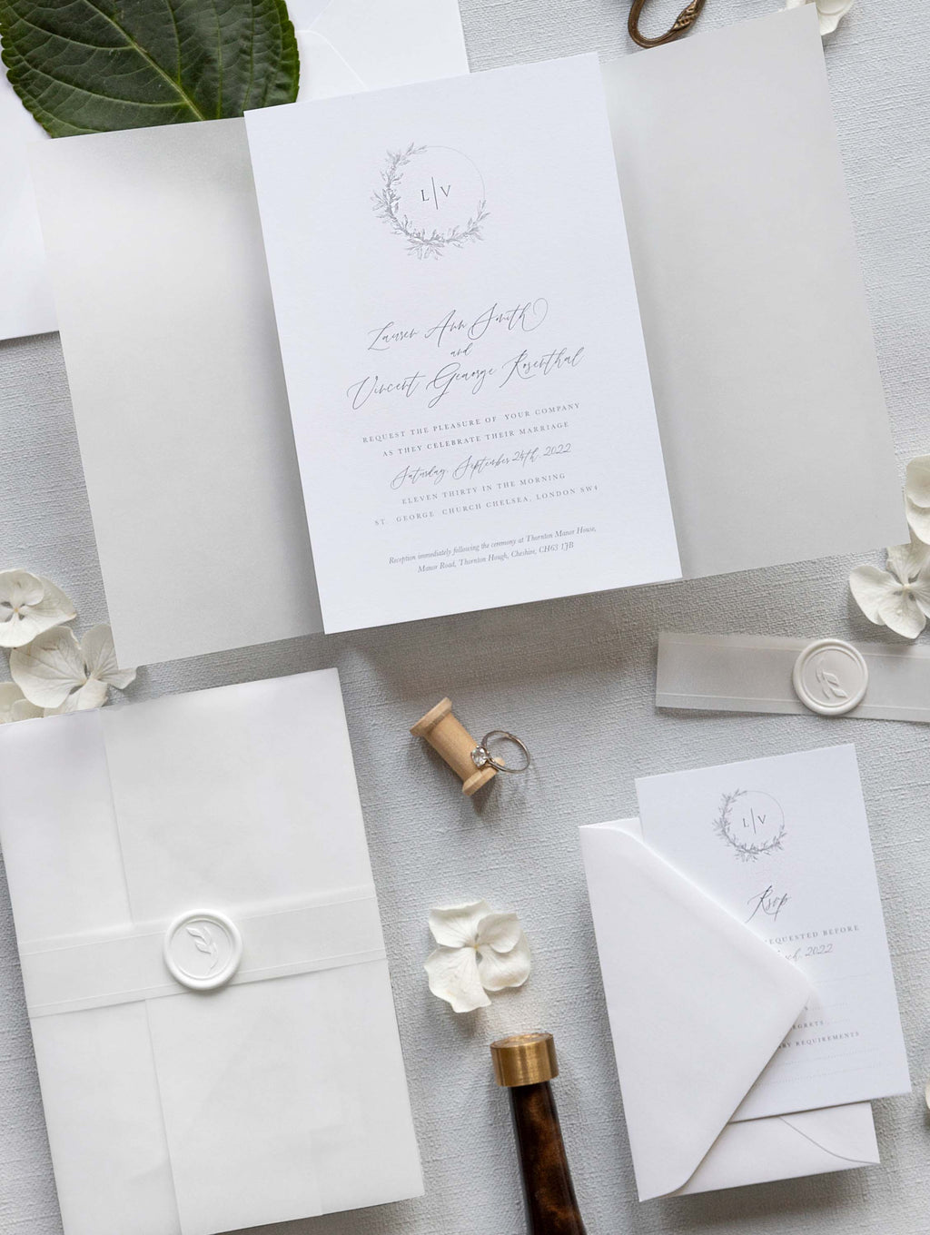 Transparent Vellum Wrap for invitations - Daylight Letters