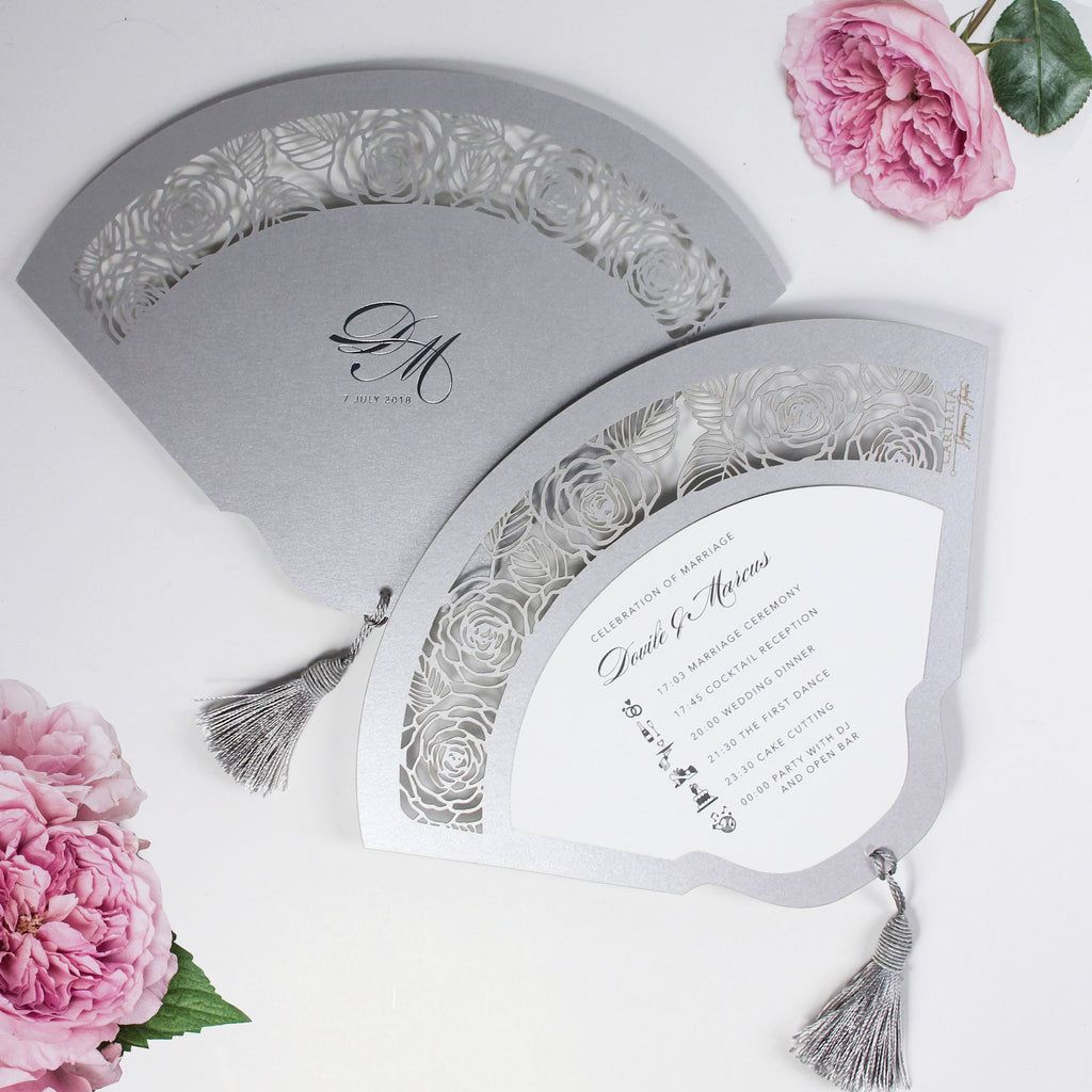 Unique Custom Wedding Program Petal Fan-Custom  Fan Style Wedding Cer –  Raniti LLC - Custom Invitations & Stationery