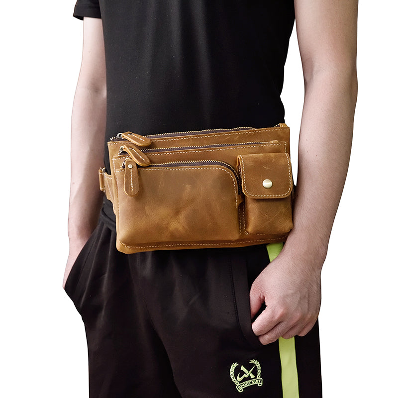 leather mens fanny pack