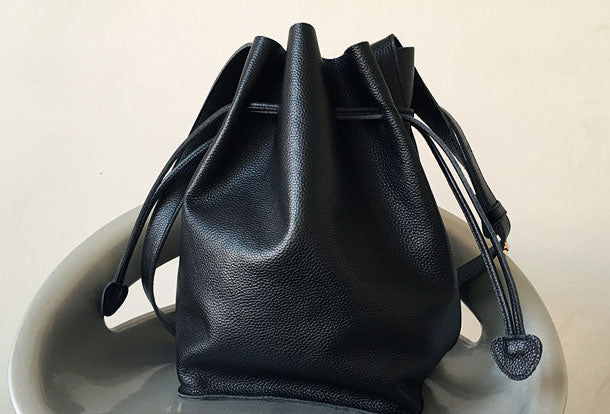 Genuine Leather Bucket Bag Shoulder Bag For Women Leather Crossbody Ba
