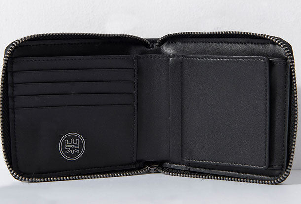 Genuine Leather billfold Diamond wallet purse women vintage Zipper sma