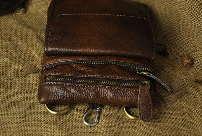 Vintage Leather Belt Pouches for Men Waist Bag BELT BAGs Shoulder Bag