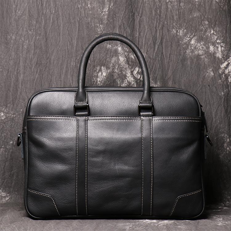 mens black leather work bag