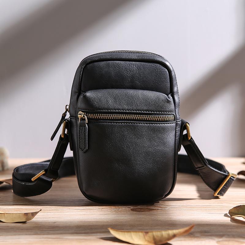 mens black messenger bag