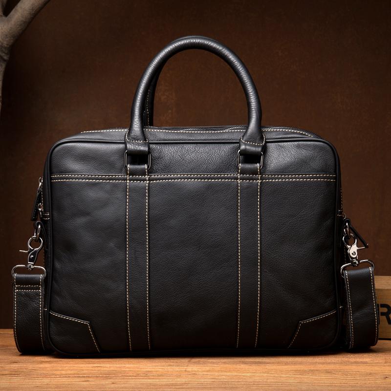 mens black leather work bag