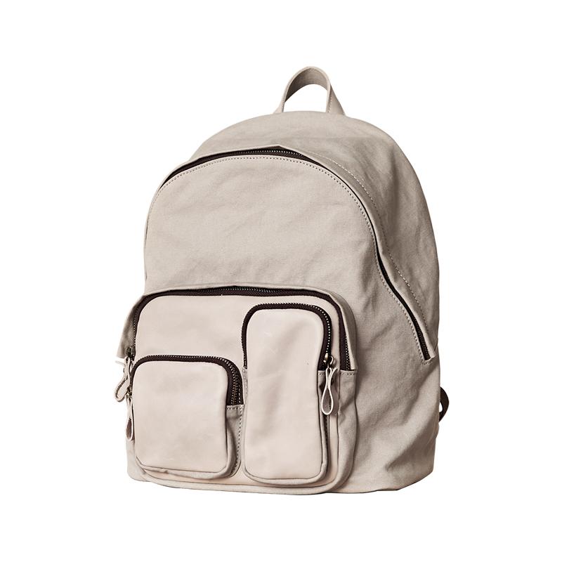 gray canvas backpack