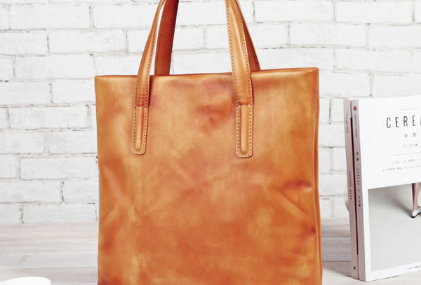 Handmade Leather handbag shoulder bag large tote for women leather sho