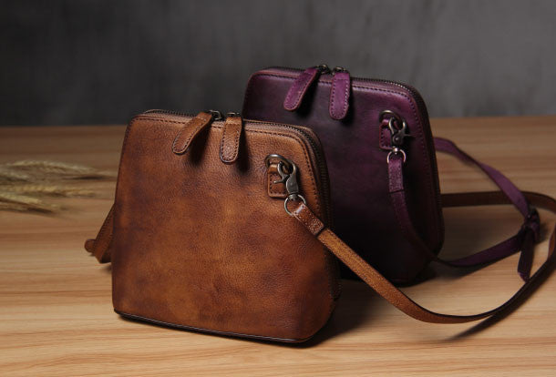 handmade leather crossbody bag