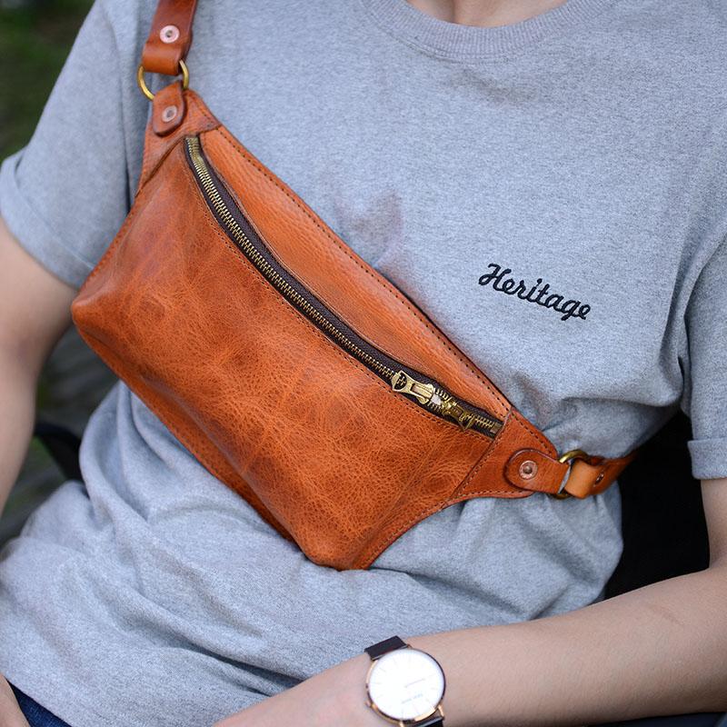 tan hip bag