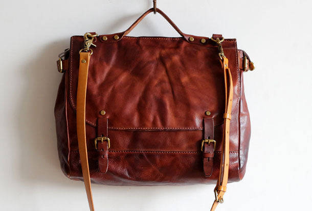 Handmade Leather messenger bacg stachel bag for women leather shoulder