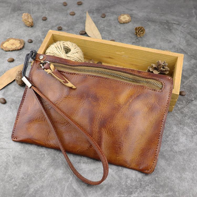 soft leather clutch bag