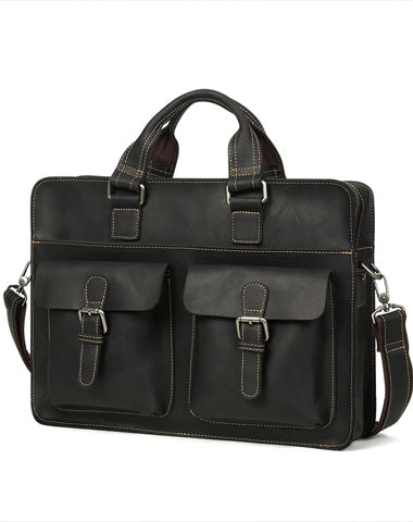 Leather Vintage Mens Briefcase Lawyer Briefcases Laptop Briefcase Busi