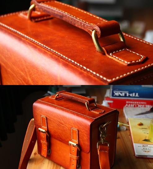 Cool Handmade Leather Mens Small Messenger Bag Camera Bag for men