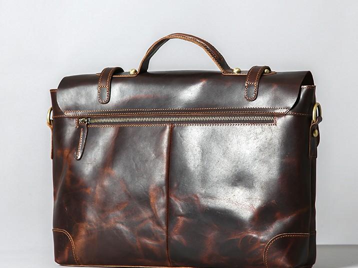 Handmade Leather Mens Cool Messenger Bag Briefcase Work Bag Business B