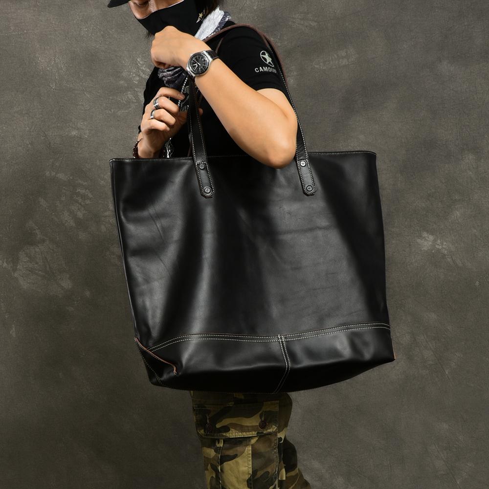 mens black tote bag