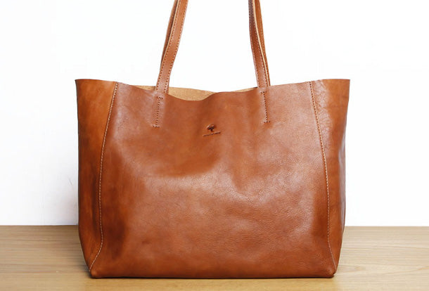 Handmade Leather Handbag Tote Bag Shopper Bags Shoulder Bags Purse For