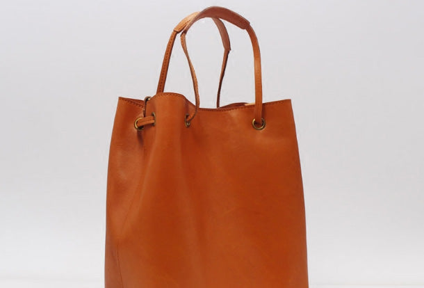 Handmade Leather Tote Purse Bucket Bag Handbag Shoulder Bag Large for