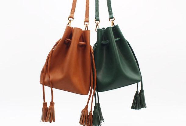 Genuine Leather Bucket Bag Purse Bag Shoulder Bag for Women Leather Cr