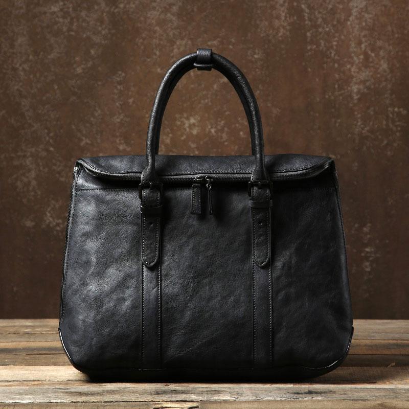 Handmade Leather Mens Briefcase Work Bag Laptop Bag Business Bag for M