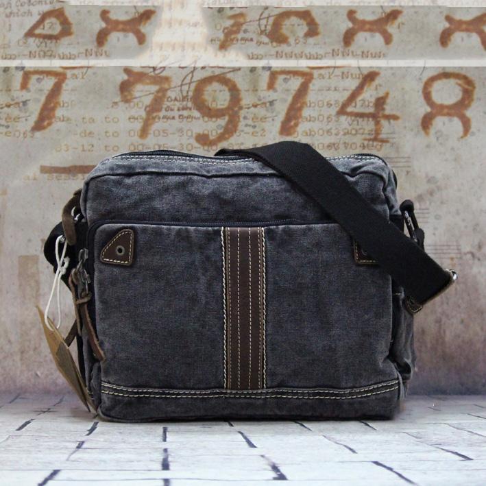 mens black canvas messenger bag