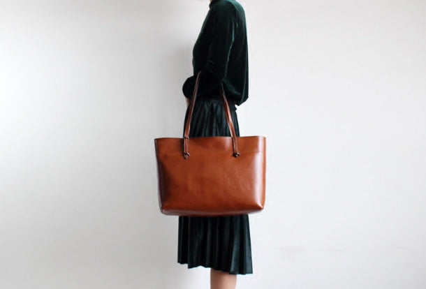 Brown Womens Leather Tote Purse Handbag Shoulder Bag Large Leather Sho