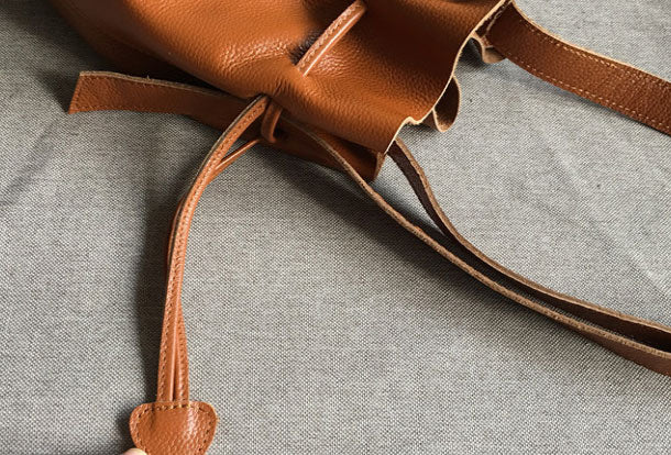 Genuine Leather Bucket Bag Shoulder Bag For Women Leather Crossbody Ba