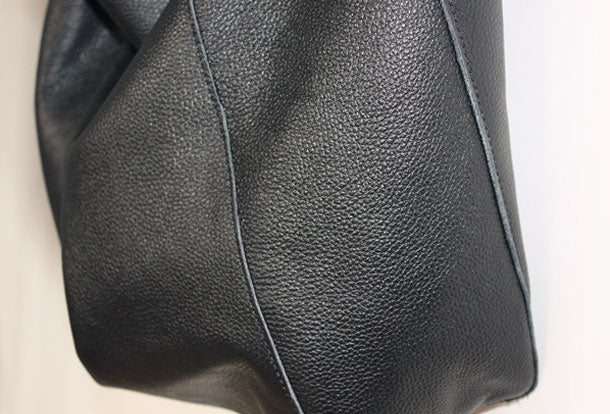 Genuine Leather Bag Handmade Black Tote Bag Shoulder Bag Handbag For W