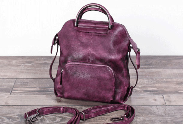 Genuine Handmade Vintage Leather Backpack Bag Shoulder Bag Women Leath