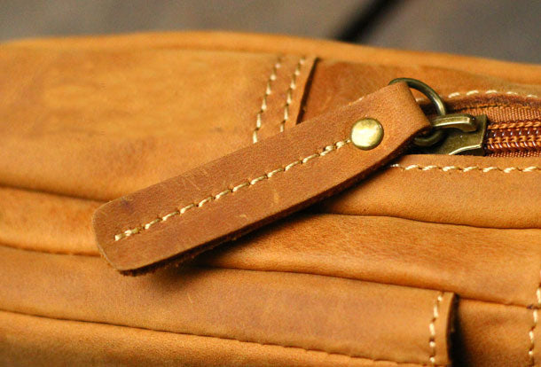 Handmade Leather Mens Cell Phone Holsters Waist Bag Hip Pack Belt Bag