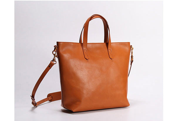 Handmade Leather Tote Purse Bucket Bag Handbag Shoulder Bag Large for