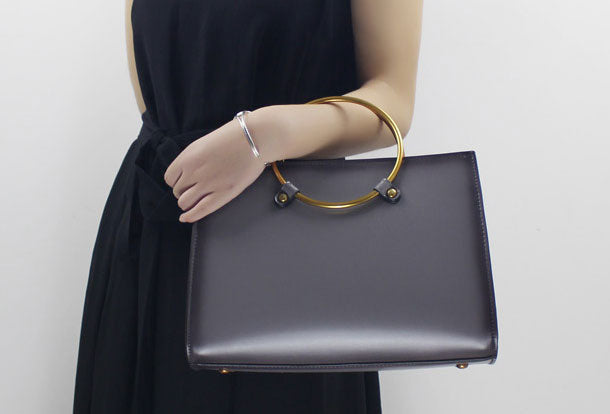 Genuine Leather handbag purse shoulder bag black for women leather cro
