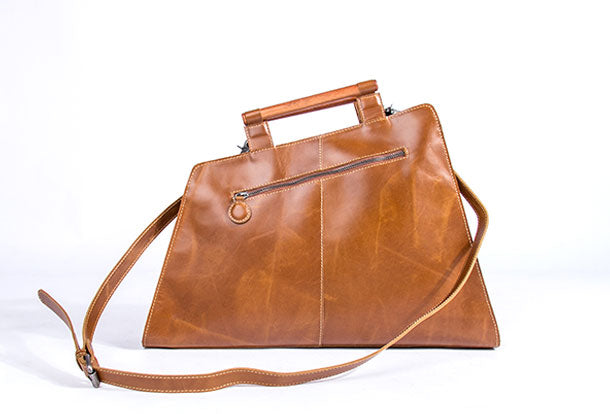 Genuine Leather Handmade Wooden Handbag Bag Shoulder Bag Purse For Wom