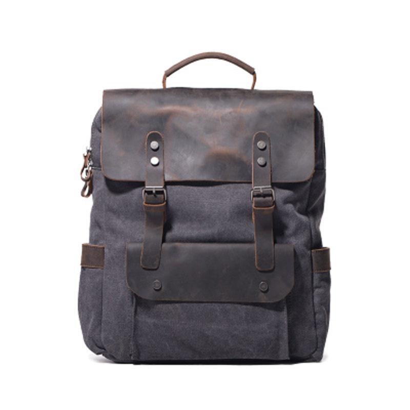 gray canvas backpack