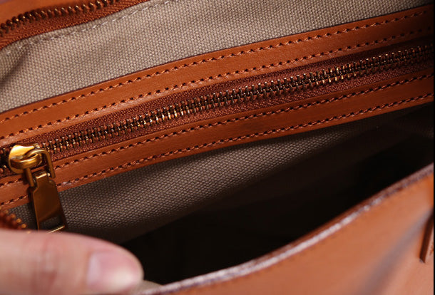 Handmade Leather Tote Purse Bucket Bag Handbag Shoulder Bag Large for