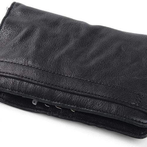 Handmade Leather Mens Cool Long Leather Wallet Bifold Clutch Wallet fo