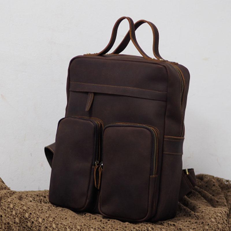 mens leather satchel backpack